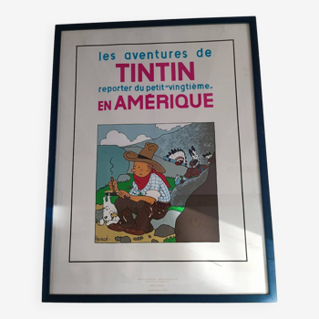 Hergé -tintin en amérique -serigraphie couverture