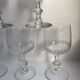 Set of 6 small crystal wine glasses engraved 30-40s
