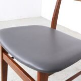 Farstrup teak wooden chairs with new skai, 1960s