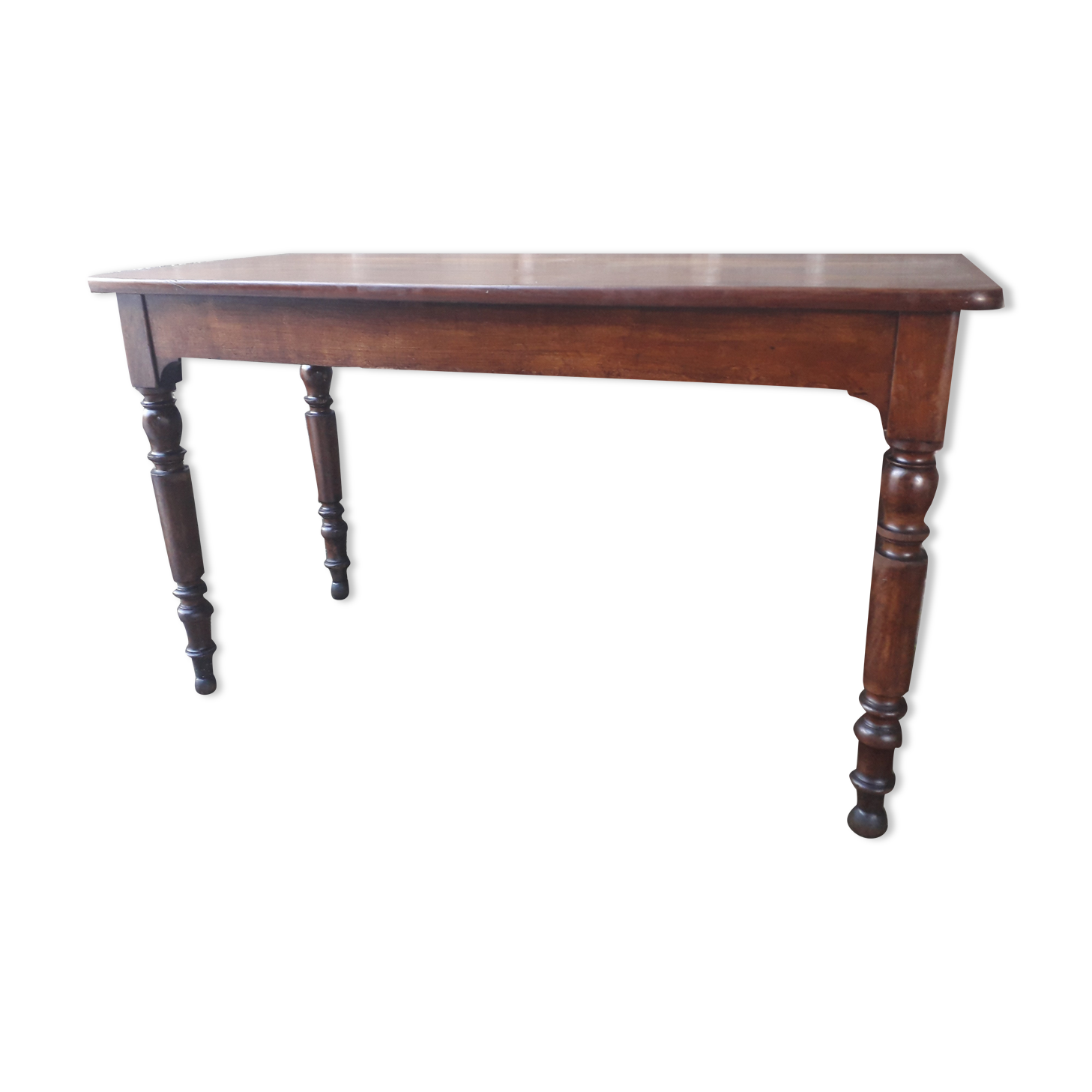 Wooden bistro table, legs turned 125 cm