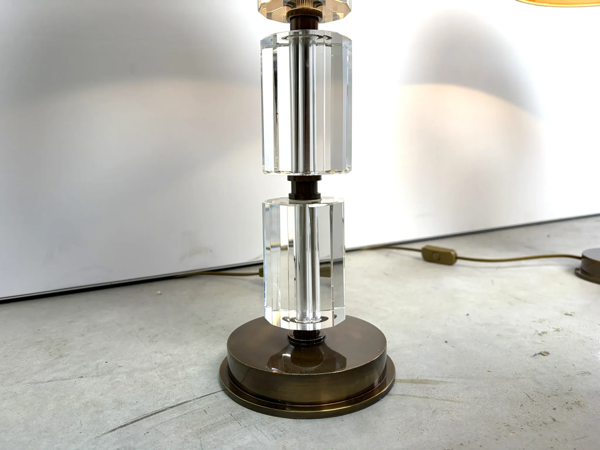Pair of vintage lucite table lamps, 1980s