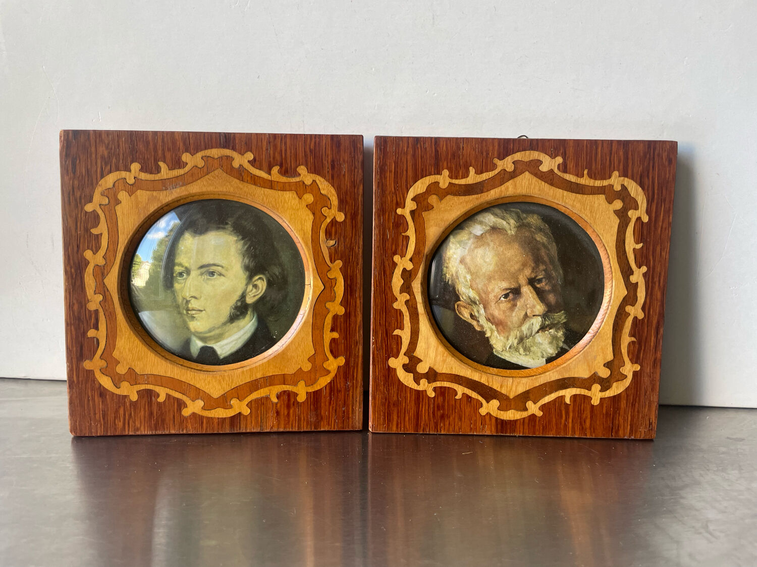 Pair of wooden picture frames
