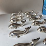 12 silver metal whale knife rests