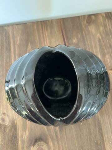 Black ceramic vase