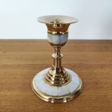 Brass and mother-of-pearl candle holders