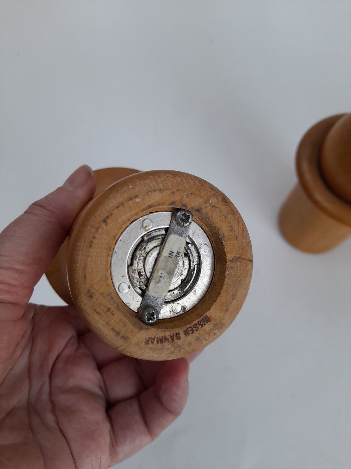 Pair of Richard Nissen salt and pepper mills.