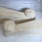 Pair of stone book clamts