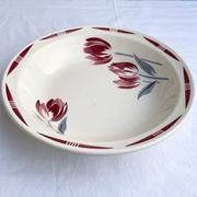 Plat creux ancien Badonviller décor tulipes