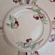 Set of 6 flat plates Boch La Louvière Belgium model 2460 with polychrome cherry decoration.
