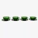 4 tasses en verre vert Vereco 1960