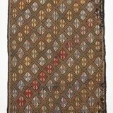 5x7 Brown Color Kilim Rug, Orientel Turkish Kilim, 153x202Cm