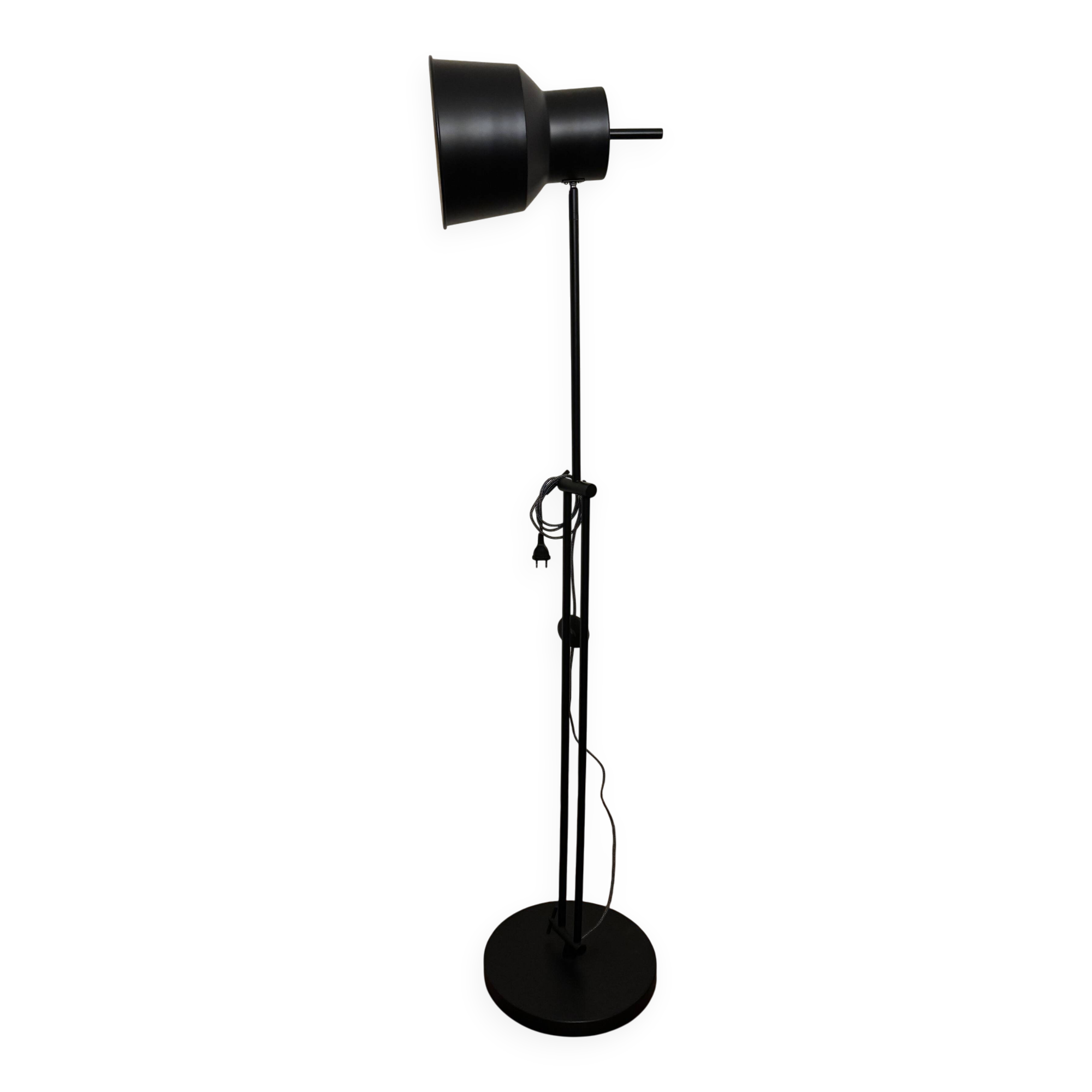 Black industrial style floor lamp