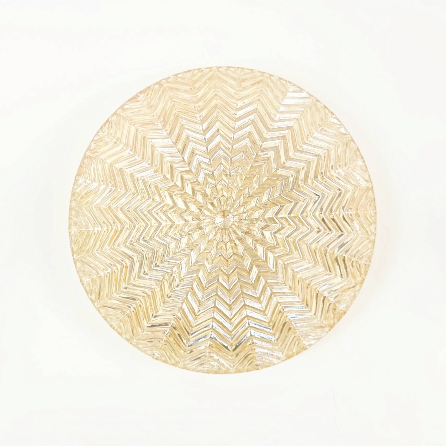 Plafonnier géométrique en verre ambré de Limbourg, Allemagne, années 1970