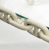 1970s XL Coffee Table Made of Nautical Iron Chain with a Thick Glass Plate