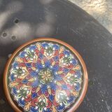 5 vintage handcrafted enameled ceramic coasters