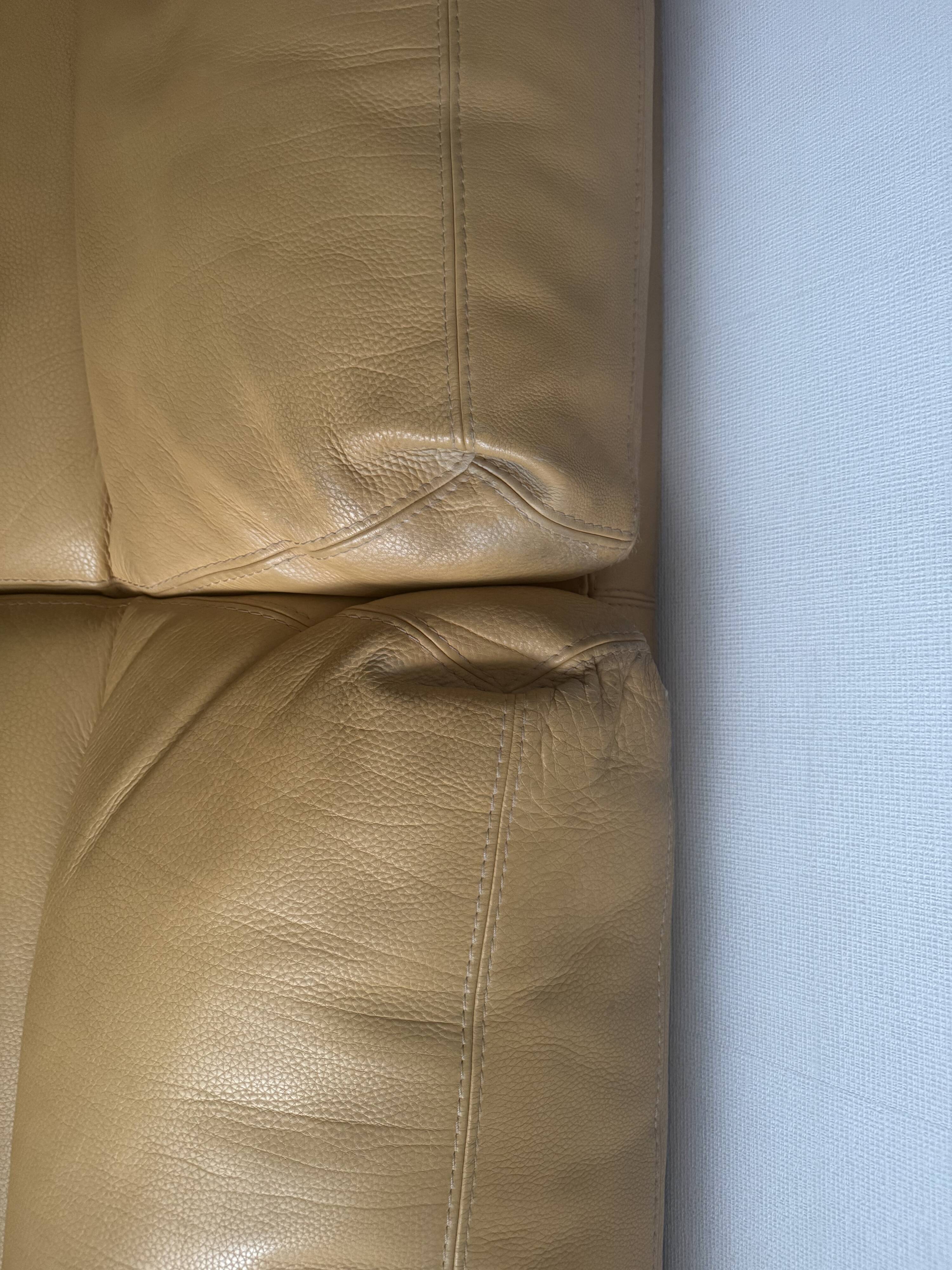 Roche Bobois beige leather sofa bed - Good condition