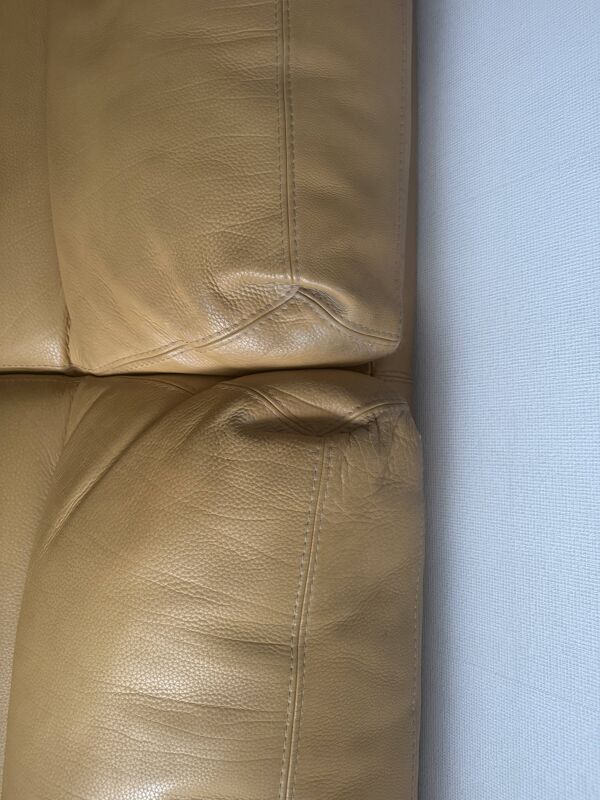 Canapé-lit Roche Bobois en cuir beige - Bon état