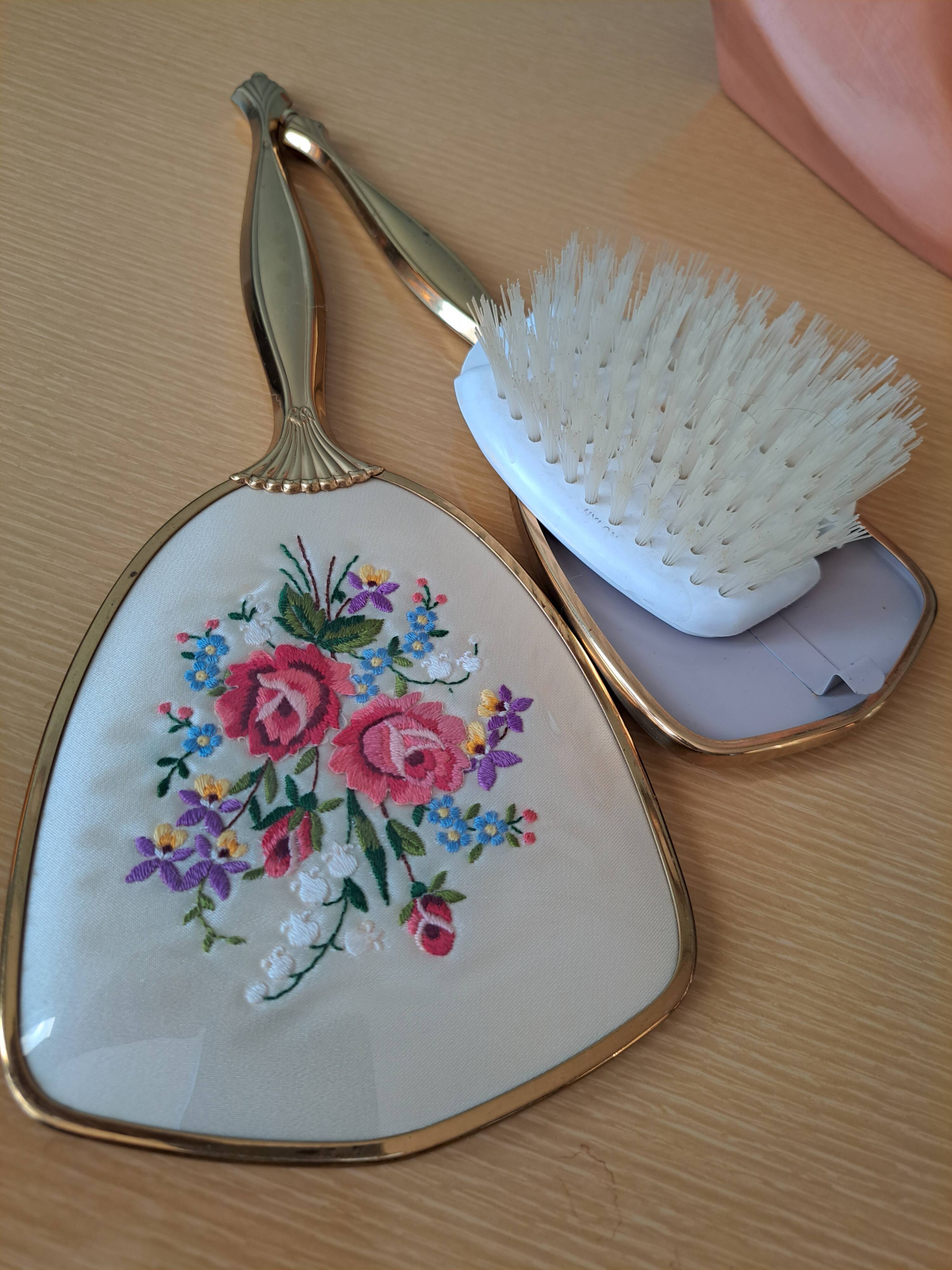 GLAMOUR 1920 Set Vanity Satin embroidered Brass