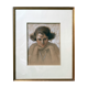 Tableau dessin et rehaut "Jeune femme souriante" années 30' signé L. George