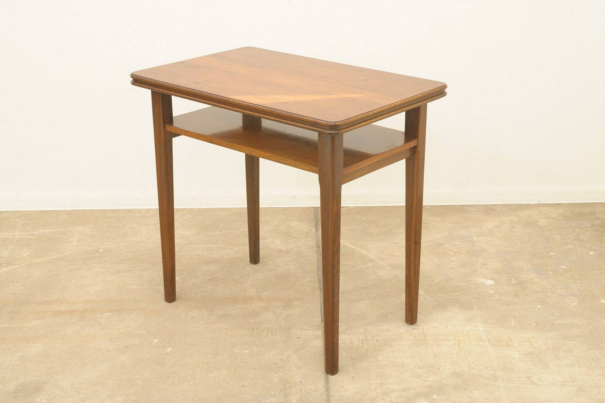 Mid-century walnut coffee table, wooden living room table, 1950s