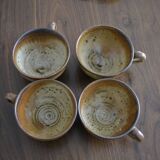 Set of 4 signed sandstone cups
