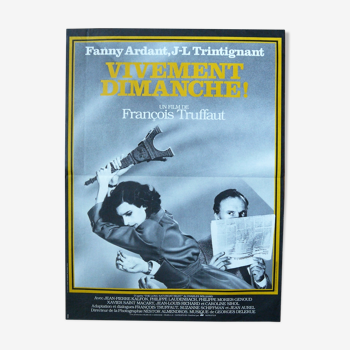 Affiche de cinéma originale - vivement dimanche  - François Truffaut