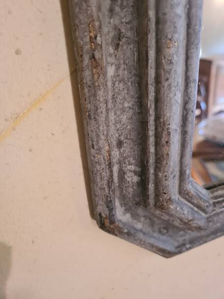 19th century style octagonal wooden mirror