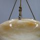 1930s European Secession–Art Deco pendant light with rope suspension and glass