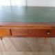 Minister's desk style L. Philippe – 2 drawers – cherry wood – faux leather desk mat
