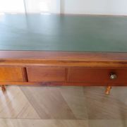 Minister's desk style L. Philippe – 2 drawers – cherry wood – faux leather desk mat