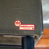 Set of eight chairs covered in vinyl, iron legs by Mobiltecnica Torino 1950s