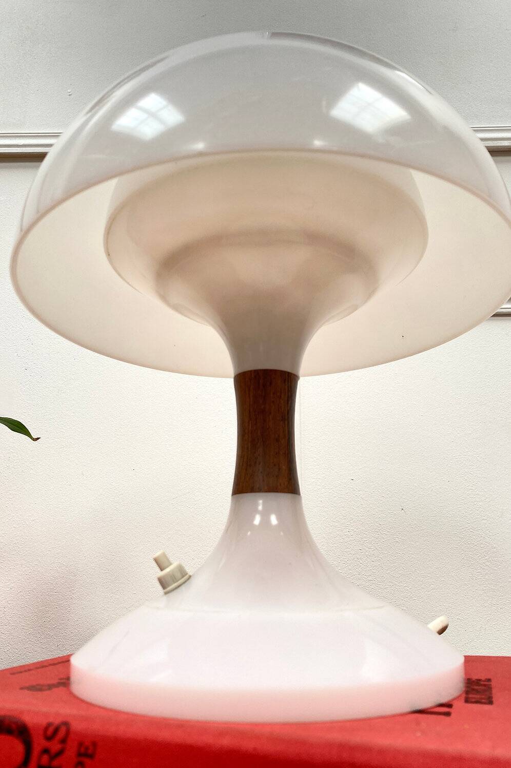 Lampe à poser blanche champignon vintage