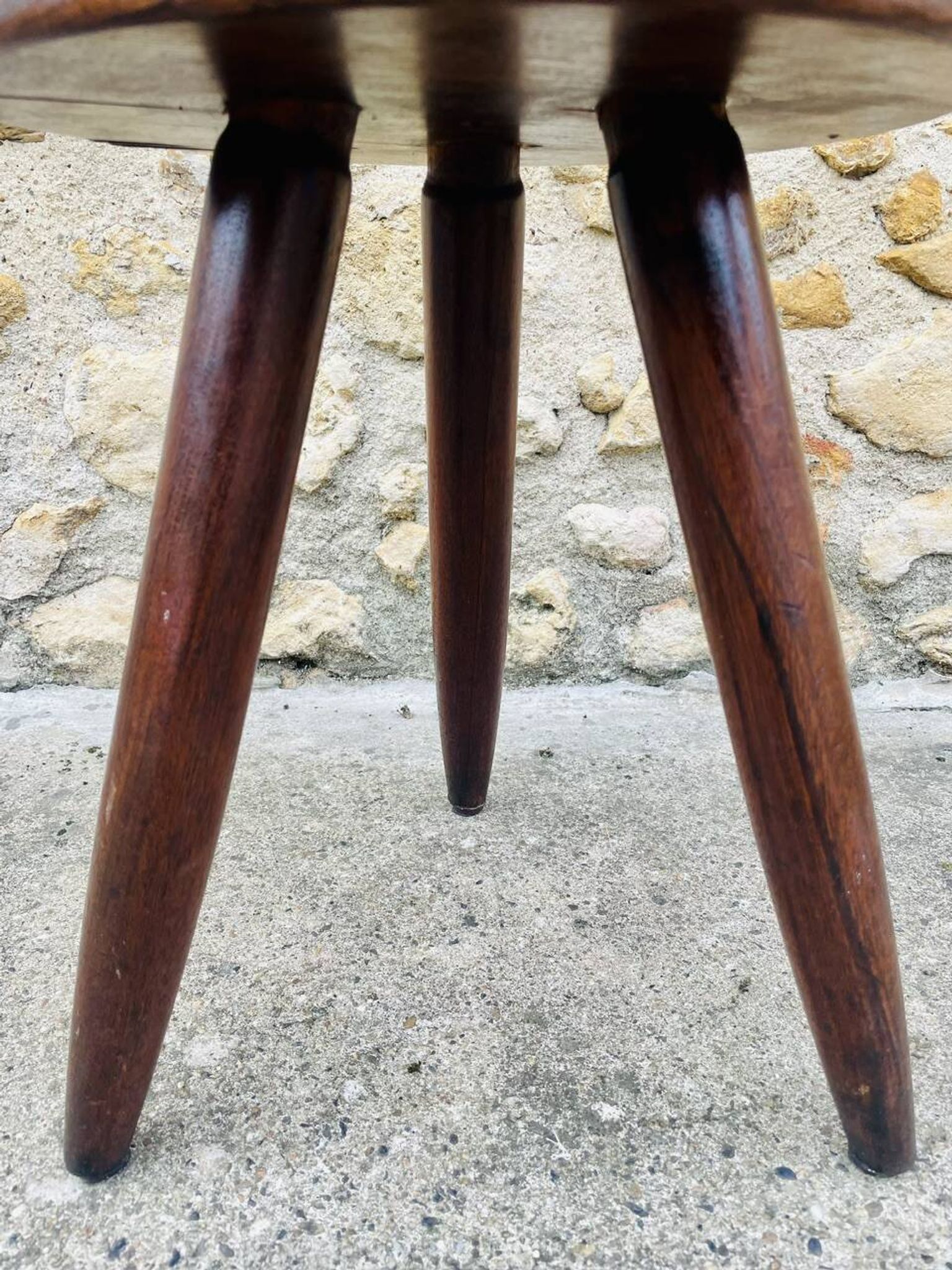 Vintage "Berger" stool, tall, in ash, Charlotte Perriand, 1950s