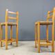 Vintage oak and papercord bar stools, 1960s