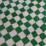 Fir green checkered Berber rug