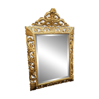 Large italian mirror in carved and gilded wood