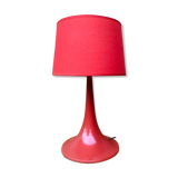 Standing lamp with vintage orange red lampshade