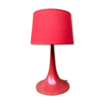 Standing lamp with vintage orange red lampshade