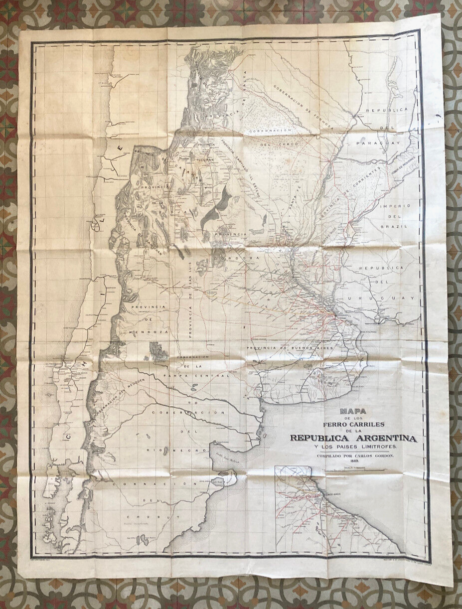 19th century map of Argentina