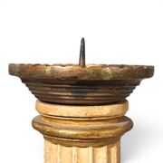 Antique Sculptural Wooden Church Candlestick, 1860