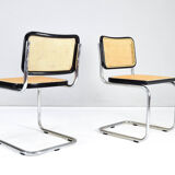 Set of two mid-century modern Marcel Breuer B32 Cesca chairs, Italy 1970s