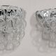 Pair of Art Deco Half-Moon Wall Lights/Hot Water Bottles in Glass & Metal Links