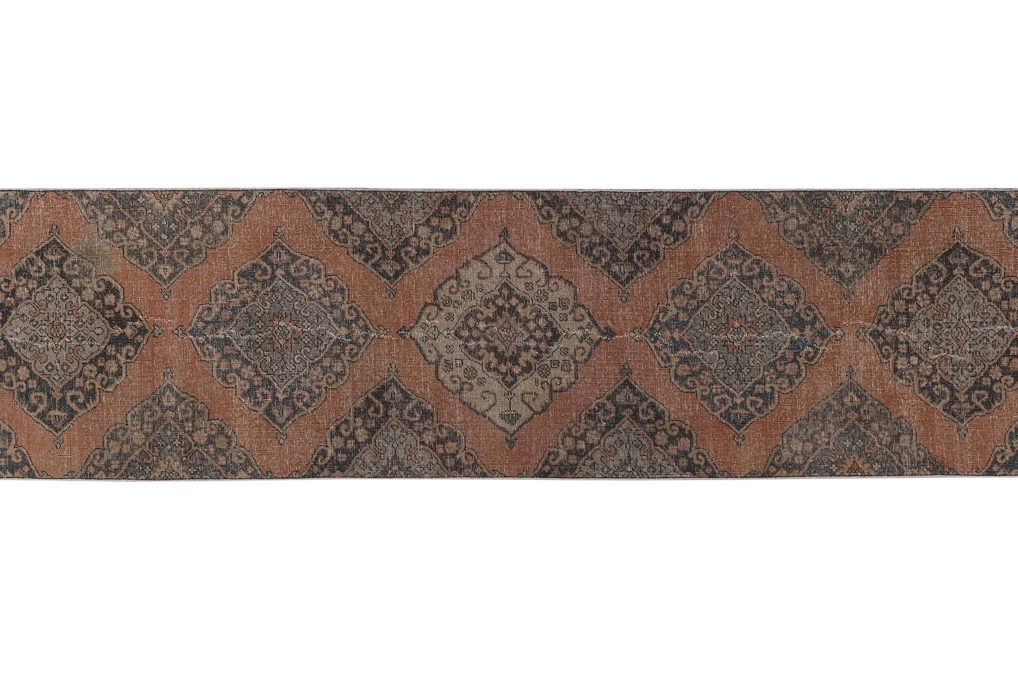 Vintage Turkish hallway rug 88x397 cm