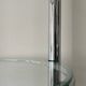 Round tubular bookcase in chrome and glass, 1970 design