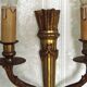 Elegant Pair French Antique Bronze Empire Arrow Style Double Wall Lights 4841