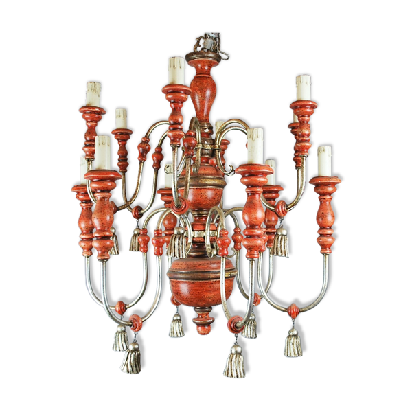 Lustre italien en bois patiné années 50 — Beyit