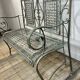 Folding iron garden bench
