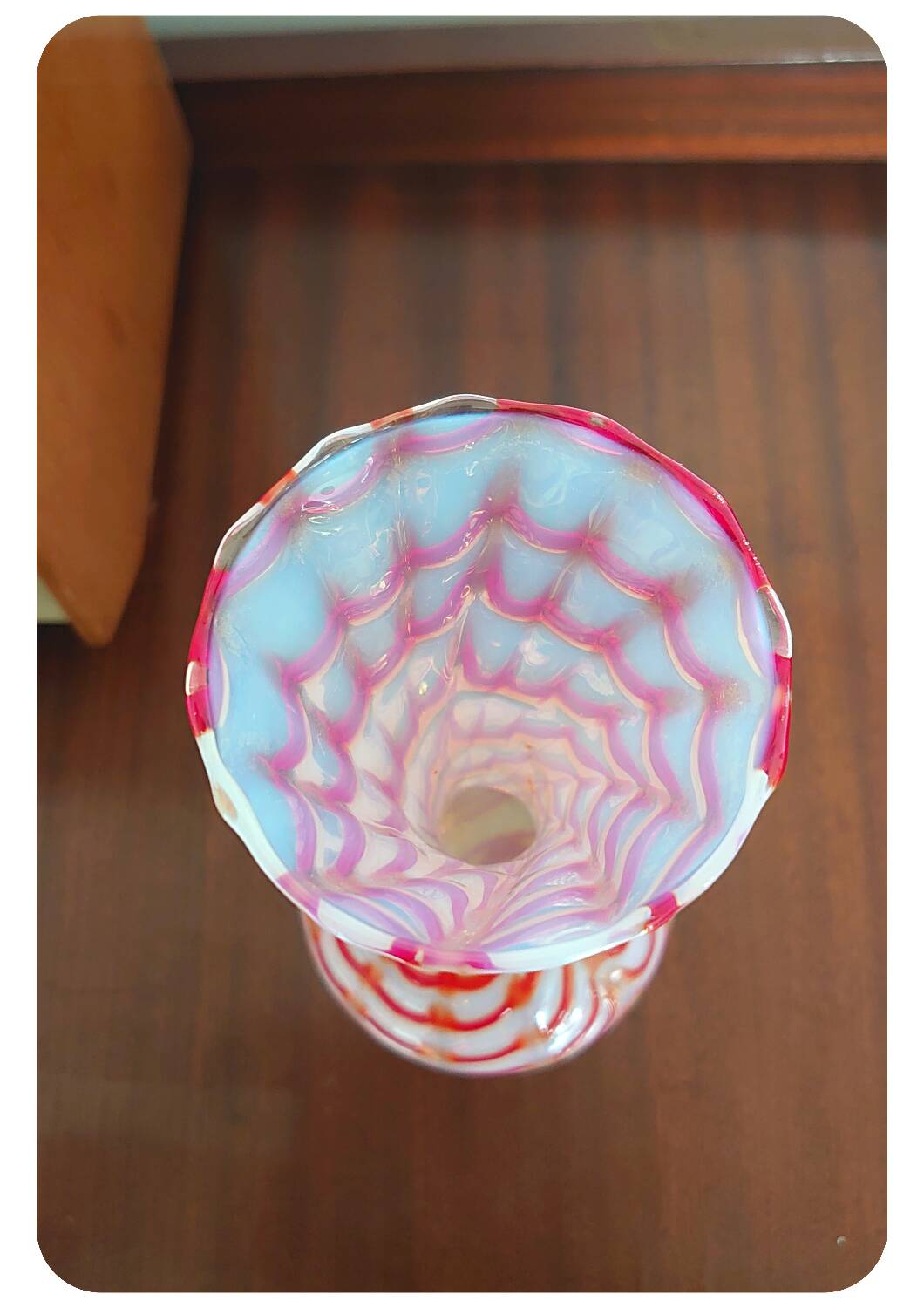 Vase Opaline Vintage de Style Murano