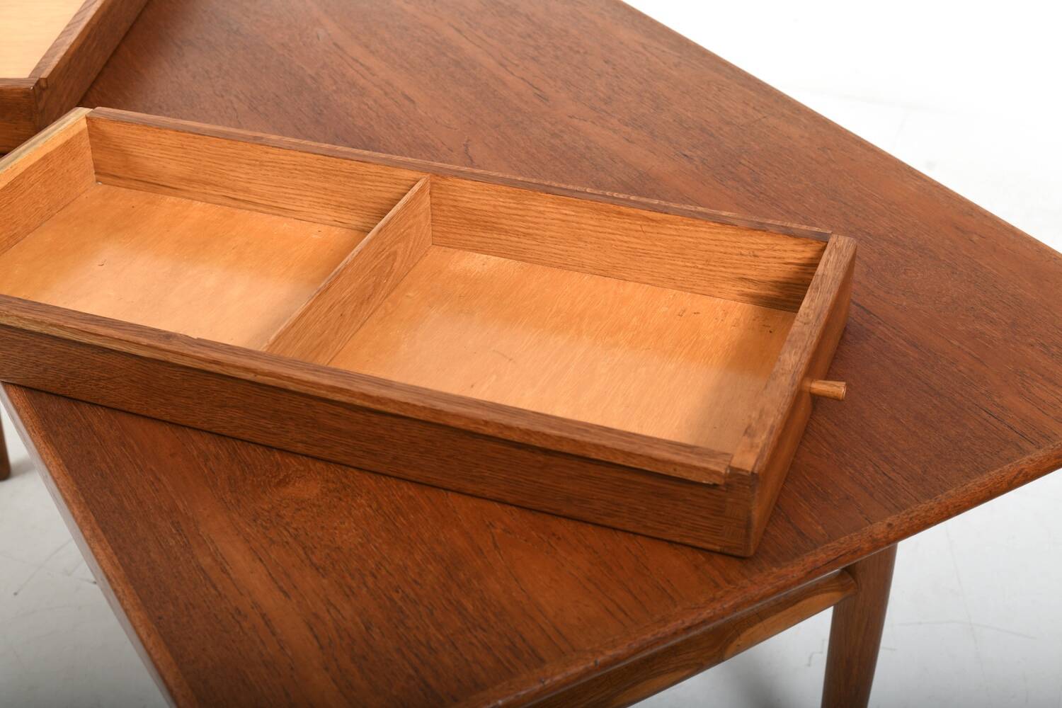 Fine Danish freestanding Desk in Teak and Oak 1960s