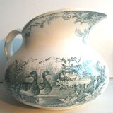 Toilet pitcher "chubby" in grey-blue, Les Canards de Sarreguemines